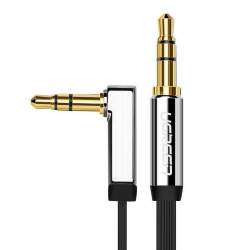 Mikrofonu aksesuāri - UGREEN mini jack 3,5mm AUX angle cable 1m (black) 10597 - perc šodien veikalā un ar piegādi
