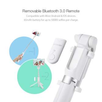 Селфи палки - BlitzWolf BW-BS3 Selfie Stick Tripod 3in1 White - быстрый заказ от производителя