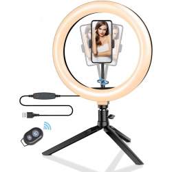 Ring Light - Blitzwolf BW-SL3 LED dimmable bi-color LED ring light with stand and smartphone - quick order from manufacturer