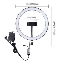Ring Light - 30cm RGB Dimmable LED Vlogging Ring with Cold Shoe PULUZ for Smartphones (PU411EU) - buy today in store and with delivery