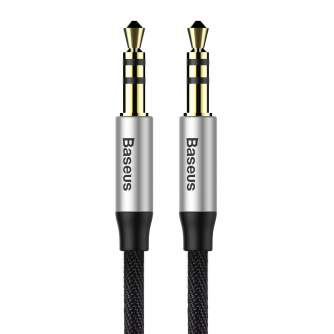 Mikrofonu aksesuāri - Baseus Yiven Audio Cable M30 0.5M Silver+Black - perc šodien veikalā un ar piegādi