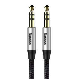 Audio vadi, adapteri - Baseus Yiven Audio Cable mini jack 3,5mm AUX, 1m (Black+Silver) - ātri pasūtīt no ražotāja
