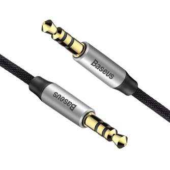 Аудио кабели, адаптеры - Baseus Yiven Audio Cable mini jack 3,5mm AUX, 1m (Black+Silver) - быстрый заказ от производителя