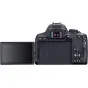 Canon EOS 850D DSLR camera rear and top view featuring a vari-angle touchscreen LCD and control dials for photography settings