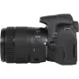 Canon EOS 850D DSLR camera with EF-S 18-135mm f/3.5-5.6 IS USM lens, side and rear view highlighting control dials and lens features