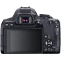 Rear view of Canon EOS 850D DSLR camera body featuring a vari-angle touchscreen LCD, control buttons, and a textured grip for comfortable handling.