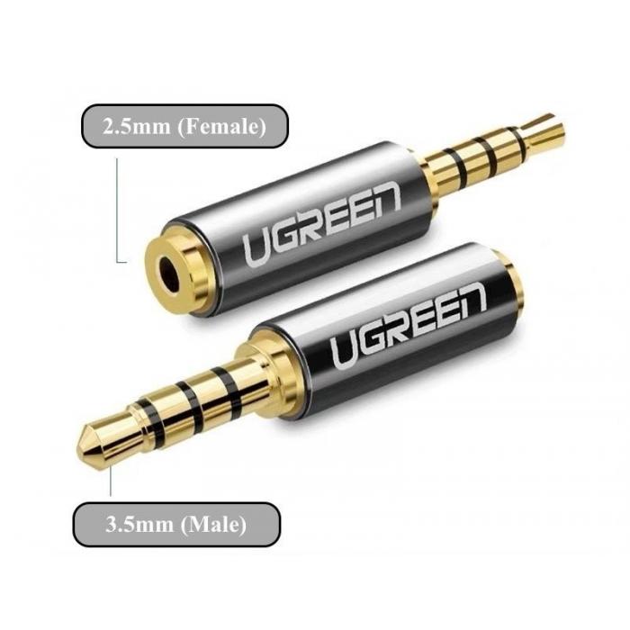 Discontinued - UGREEN 20502 TRRS Adapter 2.5 mm micro jack to 3.5 mm mini jack TRRS (black)