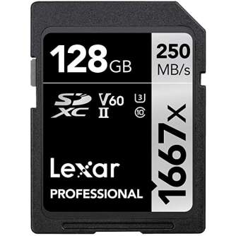 Atmiņas kartes - LEXAR PROFESSIONAL SDHC / SDXC 1667X UHS-II 128GB - купить сегодня в магазине и с доставкой
