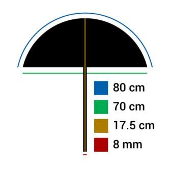 Foto lietussargi - Falcon Eyes Umbrella UR-32S Silver/White 80 cm - ātri pasūtīt no ražotāja