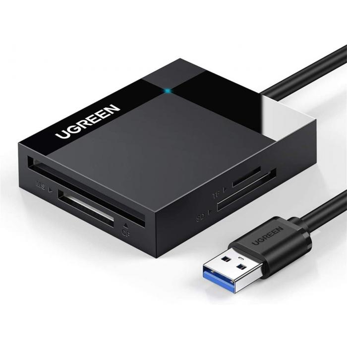 Vairs neražo - UGREEN CR125 4-in-1 USB 3.0 card reader 0.5m (TF, CF, SD, MS)