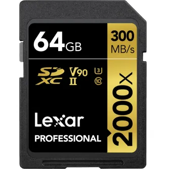 Memory Cards - LEXAR PRO 2000X SDHC/SDXC UHS-II U3(V90) R300/W260 (W/O CARDREADER) 64GB LSD2000 - buy today in Master Foto store and with delivery Best choise selected by experts
