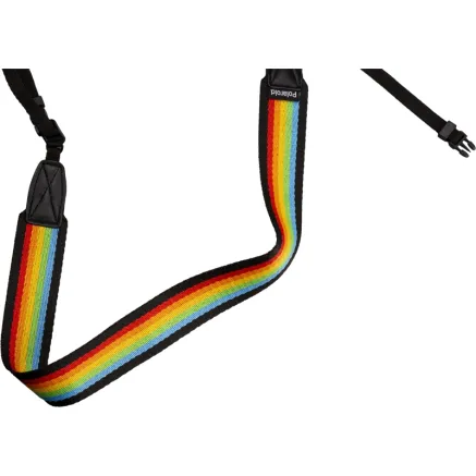 POLAROID CAMERA STRAP FLAT RAINBOW BLACK 6055