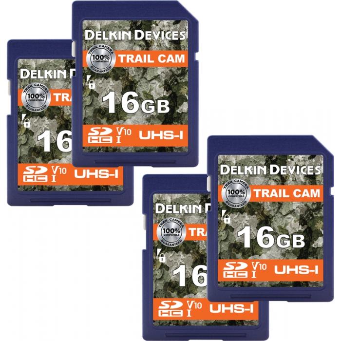 Atmiņas kartes - DELKIN TRAIL CAM SDHC (V10) R100/W30 16GB (4PK) DDSDTRL-4X16 - ātri pasūtīt no ražotāja
