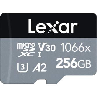 Карты памяти - LEXAR PRO 1066X MICROSDHC/MICROSDXC UHS-I (SILVER) R160/W120 256GB LMS1066256G-BNANG - купить сегодня в магазине 