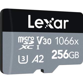 Atmiņas kartes - LEXAR PRO 1066X MICROSDHC/MICROSDXC UHS-I (SILVER) R160/W120 256GB LMS1066256G-BNANG - perc šodien veikalā un ar piegādi
