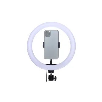 Ring Light - StudioKing SK-K191 LED dimmable bi-color LED ring light with stand and smartphone - buy today in store and with delivery