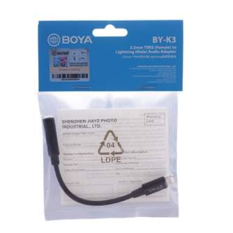 Audio vadi, adapteri - Boya adapter BY-K3 3.5mm TRRS - Lightning - perc šodien veikalā un ar piegādi