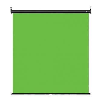 Fonu komplekti ar turētāju - StudioKing Wall Pull-Down Green Screen FB-180200WG 180x200 cm Chroma Green - perc šodien veikalā un ar piegādi