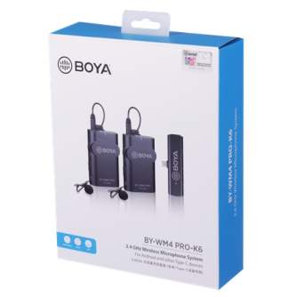 Беспроводные петличные микрофоны - Boya 2.4 GHz Dual Lavalier Microphone Wireless BY-WM4 Pro-K6 for Android - купить сегодня в м