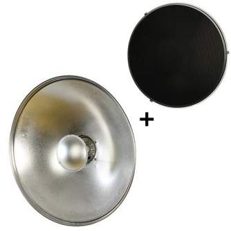 Barndoors Snoots & Grids - StudioKing Beauty Dish Silver SK-BD700 70 cm with Honeycomb Grid - quick order from manufacturer