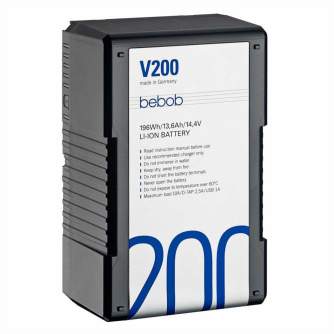 V-Mount Battery - Bebob V200 V-Mount Li-Ion Battery 14.4V / 196Wh - quick order from manufacturer