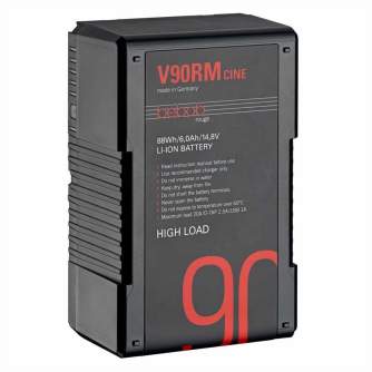 V-Mount Baterijas - Bebob V90RM-CINE V-Mount High Draw Battery 14.8V/6,0Ah Camera Accessories - ātri pasūtīt no ražotāja
