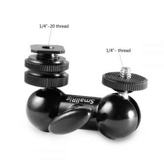 Accessories for rigs - SmallRig Cool-Ballhead-V1 Multi-function Double BallHead w/ shoe mount &amp 1/4inch screw (1135) - quick order from manufacturer