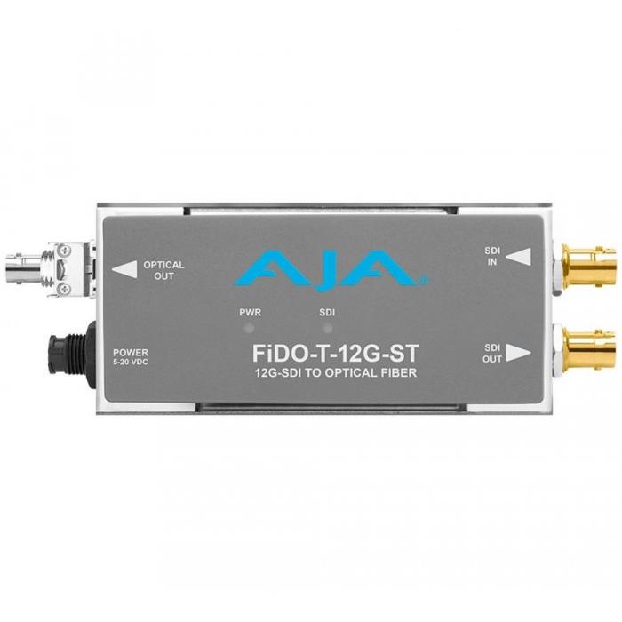 Converter Decoder Encoder - AJA FiDO-T-12G-ST 1-Channel 12G-SDI to Single-Mode ST Fiber Transmitter - quick order from manufacturer