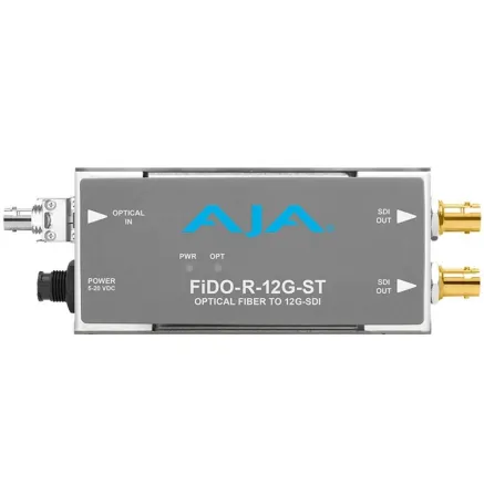 AJA FiDO-R-12G-ST 1-Channel Single Mode ST Fiber to 12G-SDI Receiver