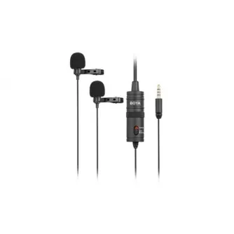 Boya Dual Lavalier microphone for Smartphone, DSLR, Camcorders, PC