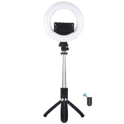 LED Gredzenveida lampas - Puluz LED ring light 16cm Selfie stick tripod 3in1 PU531B - perc šodien veikalā un ar piegādi