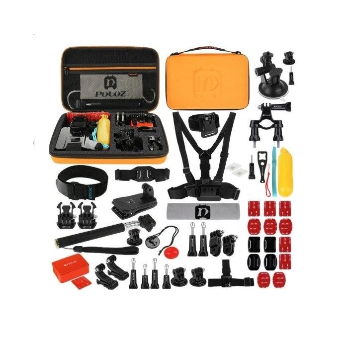 Sporta kameru aksesuāri - Puluz Set of 53 accessories for sports cameras PKT26 Combo Kits - perc šodien veikalā un ar piegādi