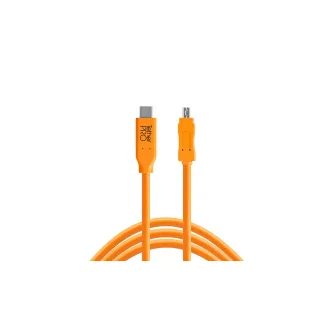 Datu Kabeļi - Tether Tools USB-C to 2.0 mini-B 8 pin 4.6m orange TetherPro CUC2615-ORG - ātri pasūtīt no ražotāja