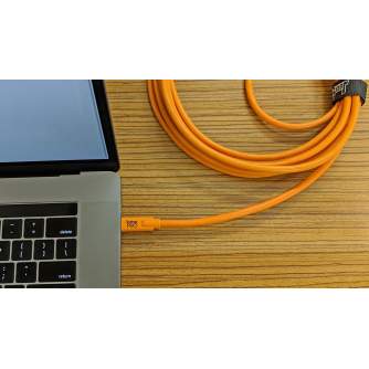 Kabeļi - TETHERPRO USB-C TO 3.0 MICRO-B RIGHT ANGLE 4.6 M ORANGE CUC33R15-ORG - perc šodien veikalā un ar piegādi