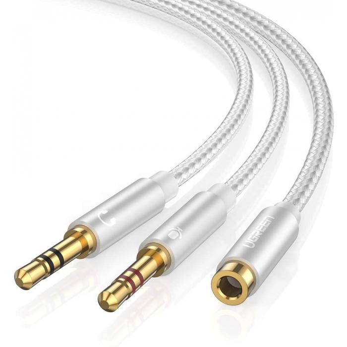 Vairs neražo - UGREEN AV140 3.5mm F-to-2M Audio Cable - White ABS