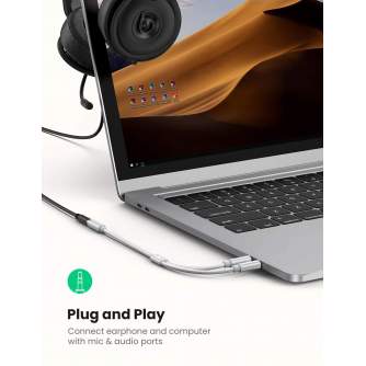 Vairs neražo - UGREEN AV140 3.5mm F-to-2M Audio Cable - White ABS