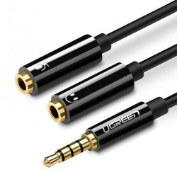 Accessories for microphones - UGREEN AV141 3.5mm M-to-2F3.5mm Splitter 20cm BlackABS - buy today in store and with delivery