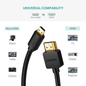 Больше не производится - UGREEN HD127 Micro HDMI to HDMI Cable 3m (Black