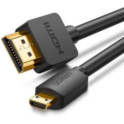 Провода, кабели - UGREEN HD127 Micro HDMI to HDMICable 3m (Black - купить сегодня в магазине и с доставкой