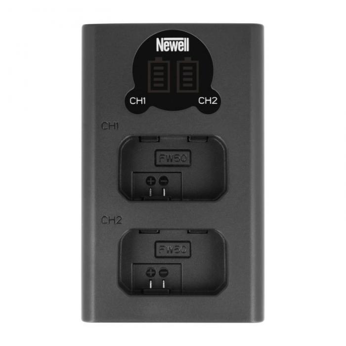 Kameras bateriju lādētāji - Newell DL-USB-C dual channel charger for NP-FW50 - купить сегодня в магазине и с доставкой