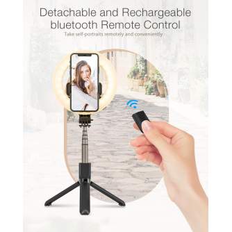 Discontinued - BlitzWolf BW-BS8 Pro bi-color LED ring light 90cm Selfie stick tripod