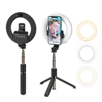 Discontinued - BlitzWolf BW-BS8 Pro bi-color LED ring light 90cm Selfie stick tripod