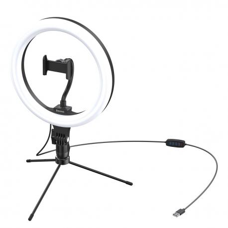 LED Gredzenveida lampas - Baseus 10-inch bi-color Light Ring Table Stand Livestream phone Holder - perc šodien veikalā un ar piegādi