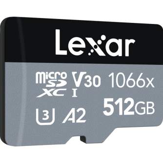 Atmiņas kartes - LEXAR PRO 1066X MicroSDHC MicroSDXC UHS I SILVER R160 W120 512GB LMS1066512G-BNA - perc šodien veikalā un ar piegādi