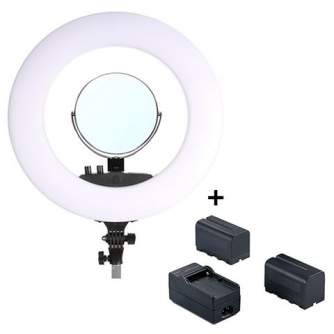 Ring Light - StudioKing LED Ring Lamp Set 48W LR 480 with Batteries - quick order from manufacturer