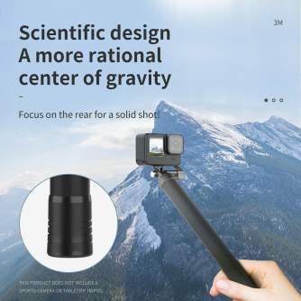 Sporta kameru aksesuāri - Telesin Ultra Light no bending Carbon Fibre 3M Selfie stick - perc šodien veikalā un ar piegādi