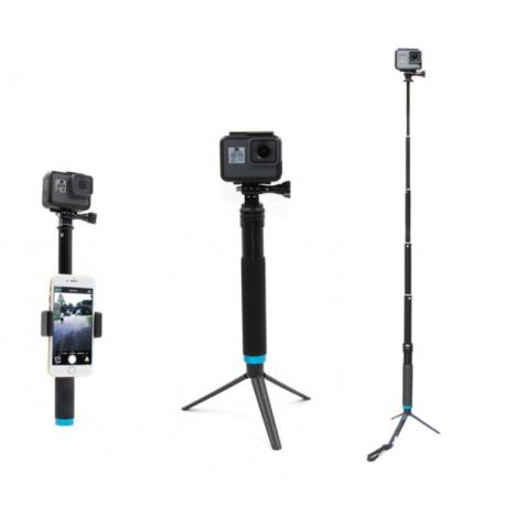 Stiprinājumi action kamerām - Telesin Selfie Aluminum stick for sport cameras (GP-MNP-090-D) - perc šodien veikalā un ar piegādi