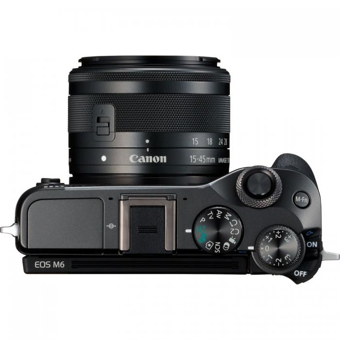 Bezspoguļa kameras - Canon EOS M6 15-45mm IS STM Black - ātri pasūtīt no ražotāja