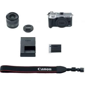 Беззеркальные камеры - Canon EOS M6 15-45mm IS STM Silver - быстрый заказ от производителя