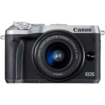 Bezspoguļa kameras - Canon EOS M6 15-45mm IS STM Silver - ātri pasūtīt no ražotāja